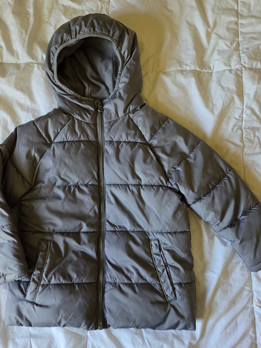 Wonder Nation Toddler Gray Fleece-Lined Puffer Jacket Size 4T/5T